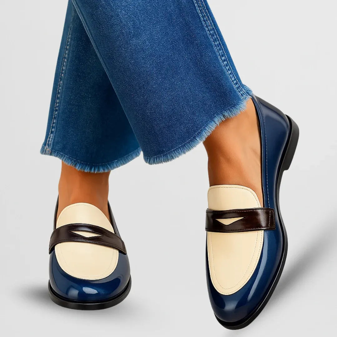 Salma - Mocasines elegantes con diseño bicolor