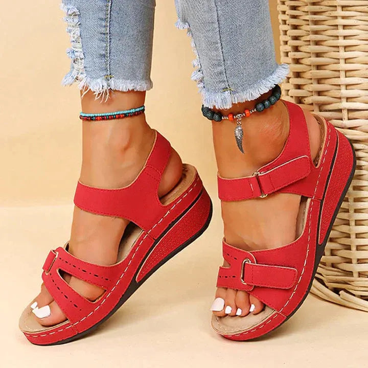 Noa - Sandalias de confort ergonómico con cuña y pisada confortable