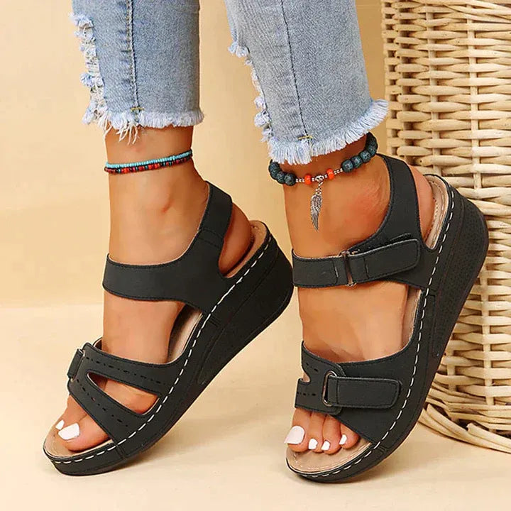 Noa - Sandalias de confort ergonómico con cuña y pisada confortable