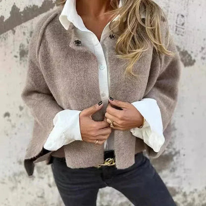 Selena - Chaqueta suave de cuello redondo