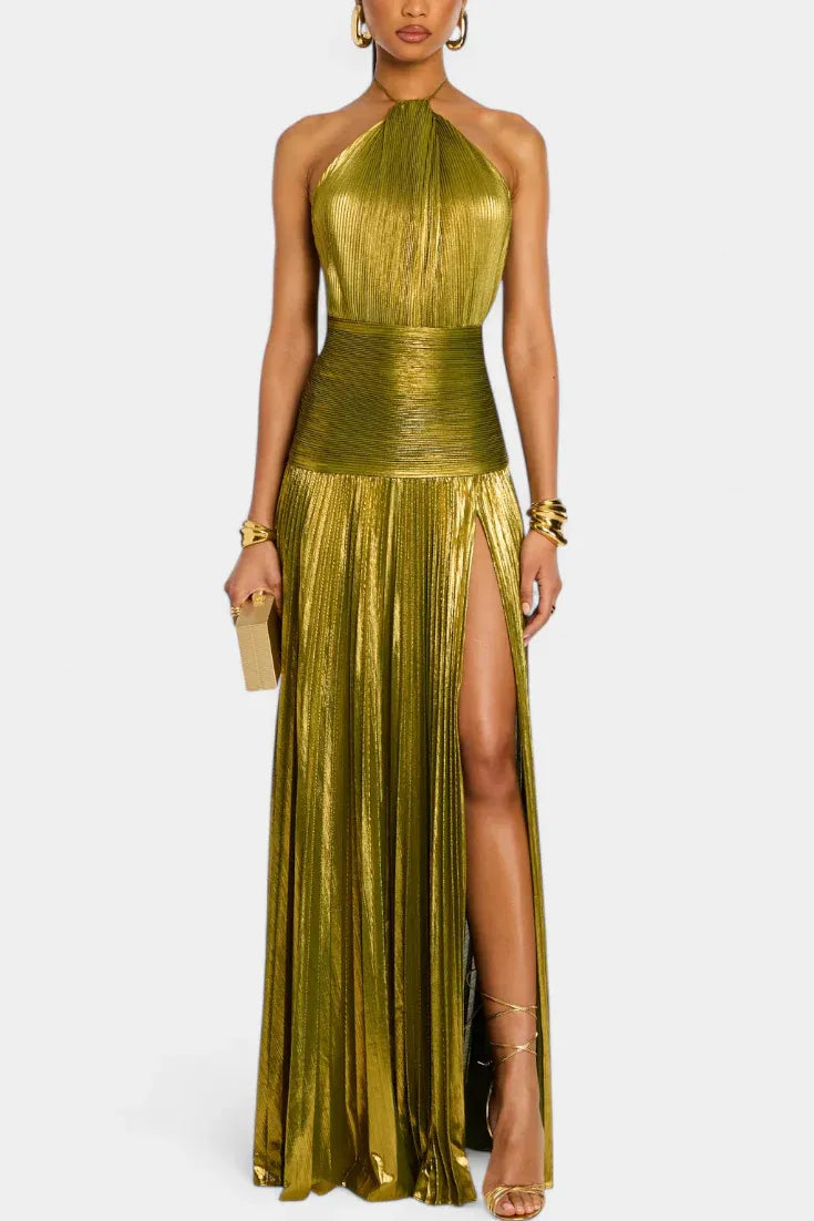 Celira - Vestido metalizado con espalda descubierta