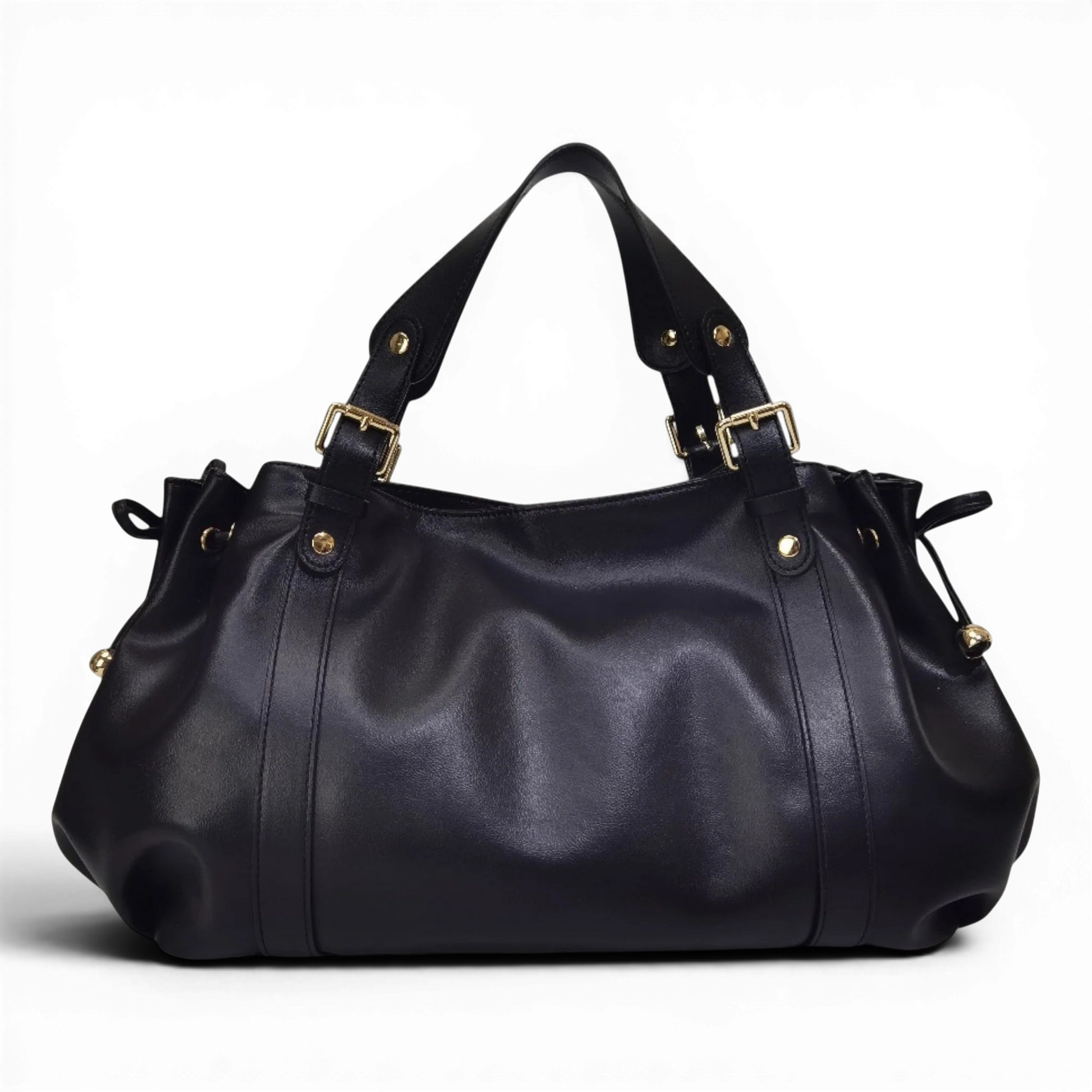 NWAE - Bolso Grande de Cuero - Negro - CARMEN VELVET