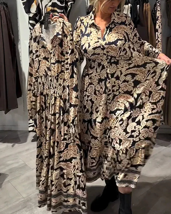 Clara - Vestido camisero floral de estilo vintage