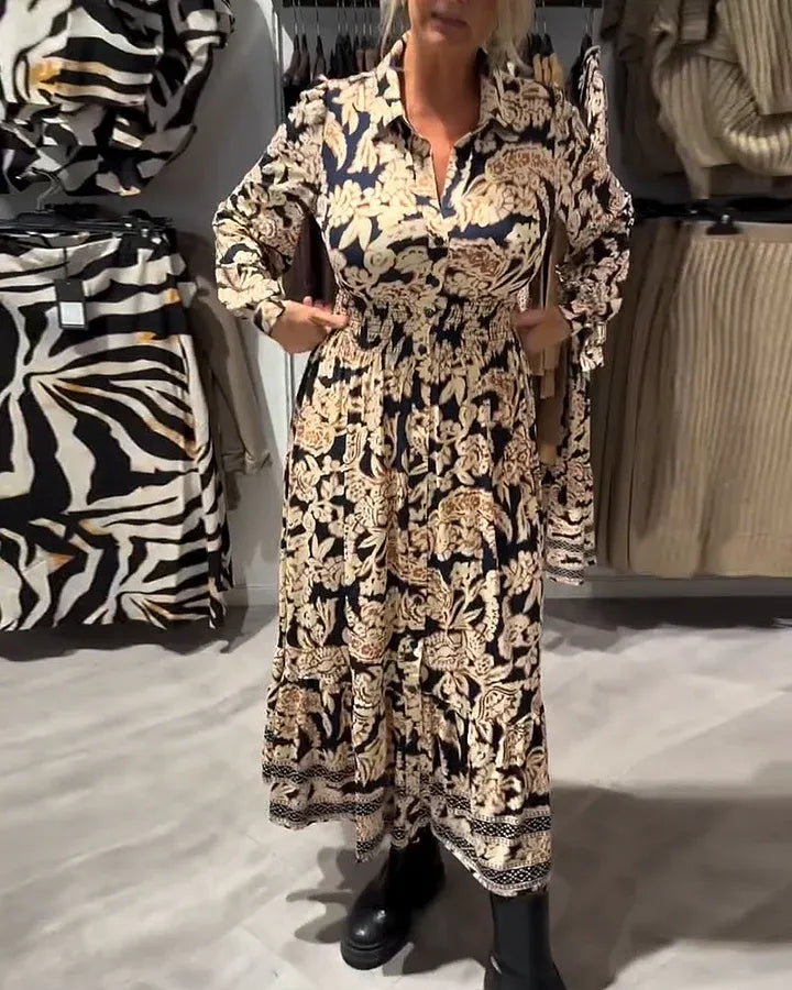 Clara - Vestido camisero floral de estilo vintage