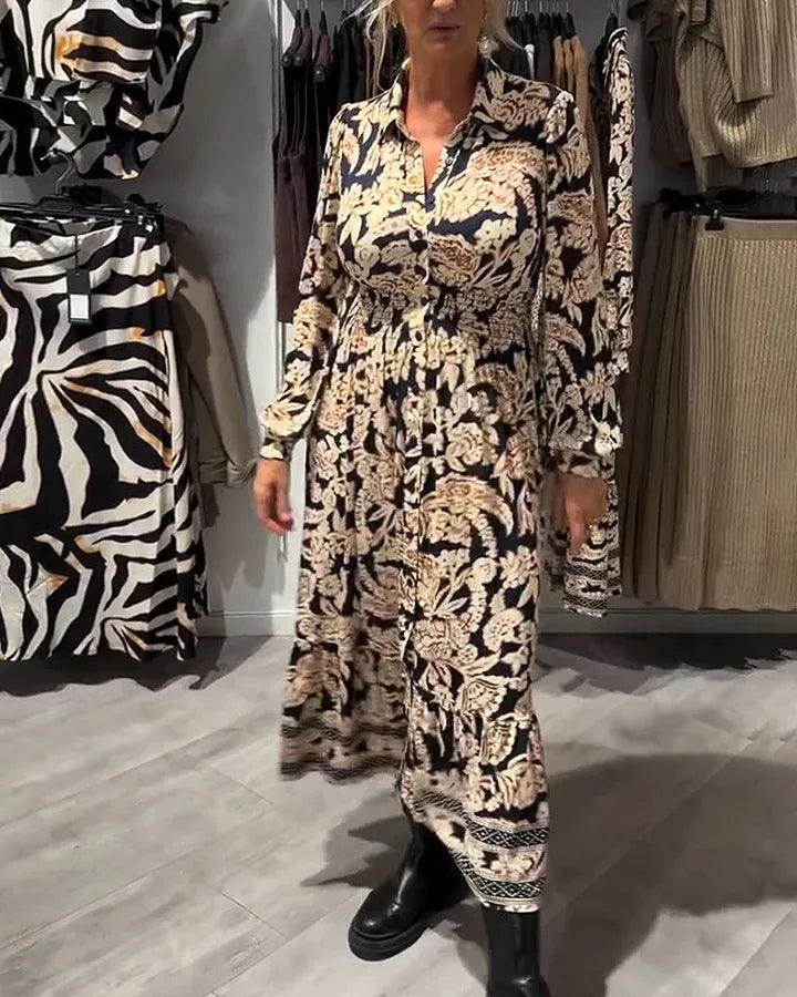 Clara - Vestido camisero floral de estilo vintage