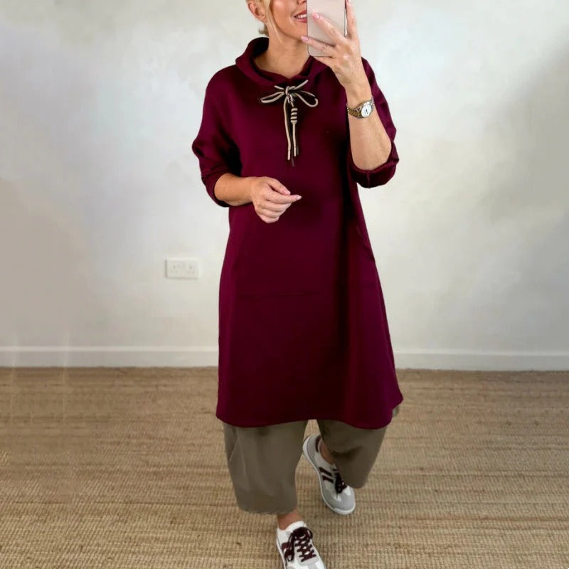 Julia - Sudadera larga oversized con capucha