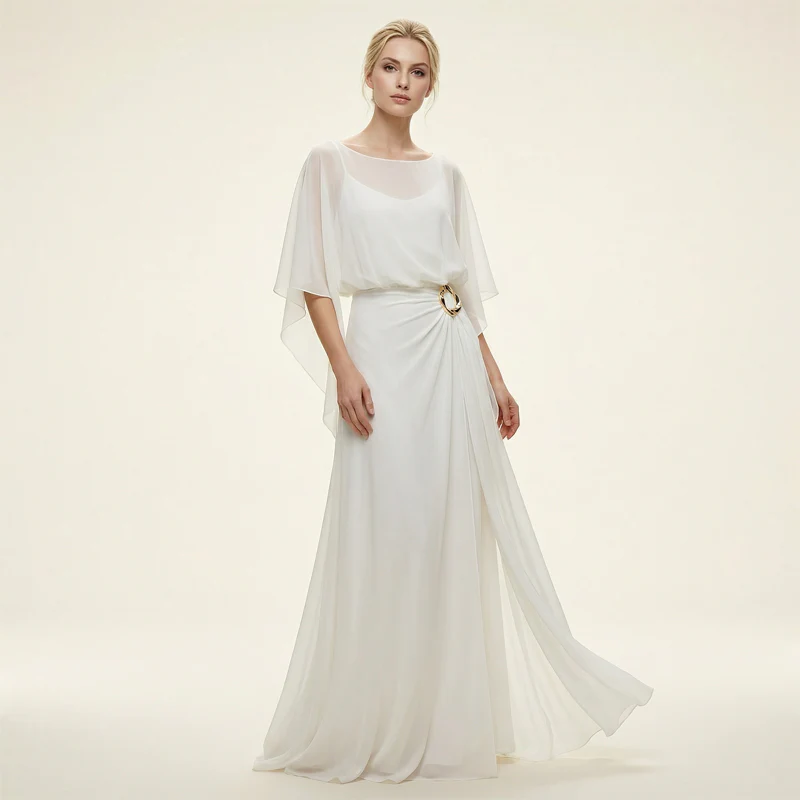 Alicia - Conjunto elegante con mangas capa y pantalón de caída ligera