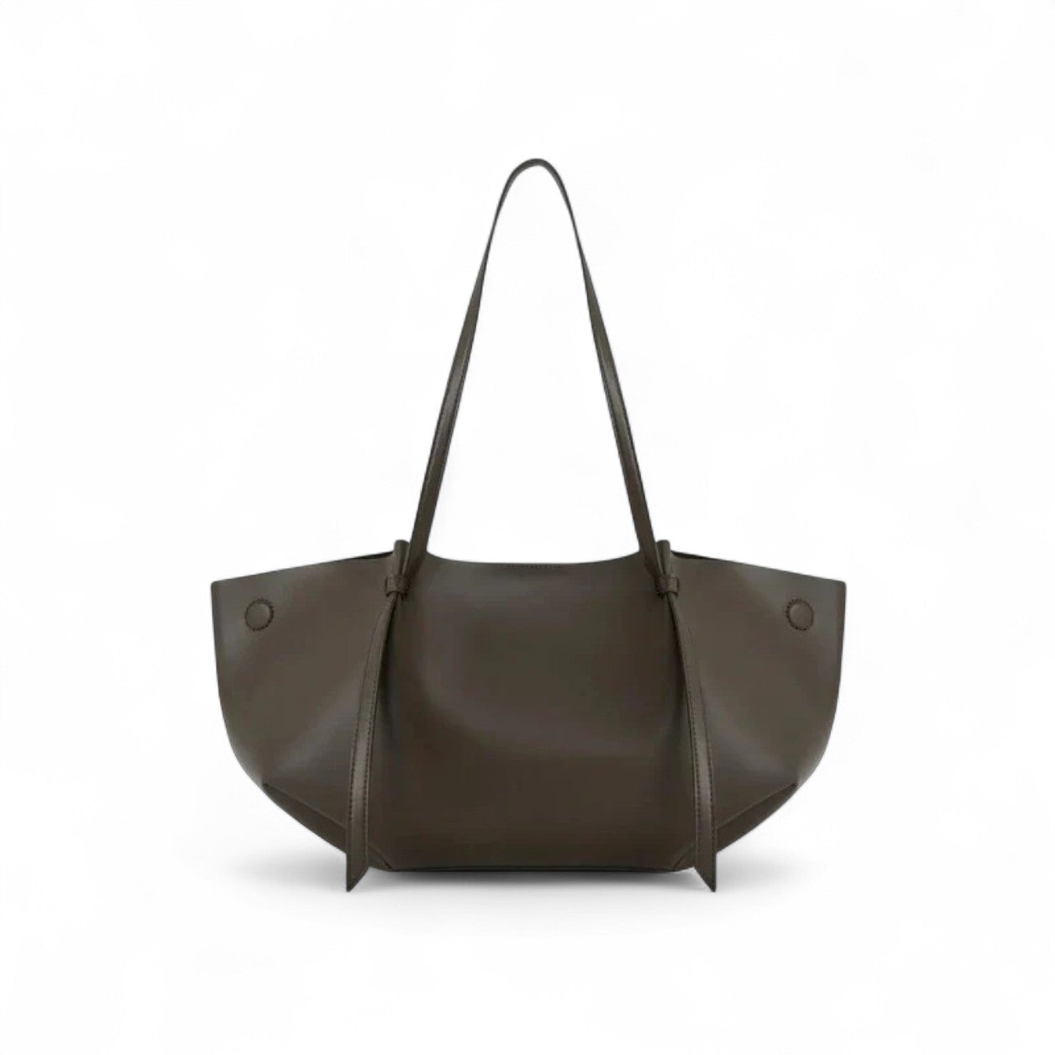 ANAE - Bolso en cuero liso elegante - Gris - CARMEN VELVET