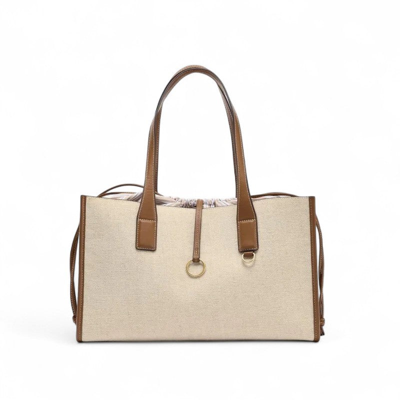 NEFTARI - Bolso Tote en lona elegante - Beige - CARMEN VELVET