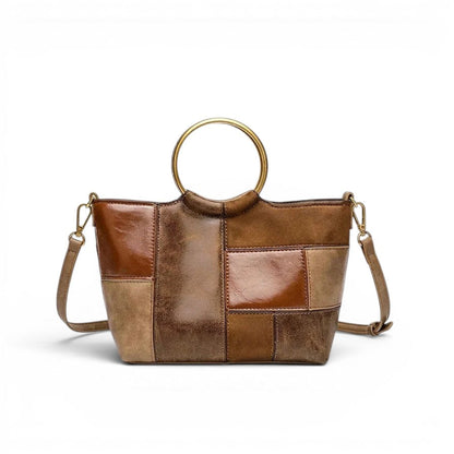 Sienna - Bolso para el Día a Día de mujer en cuero Patchwork - Marrón - CARMEN VELVET