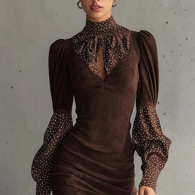Luisa - Minivestido elegante con contrastes de lunares