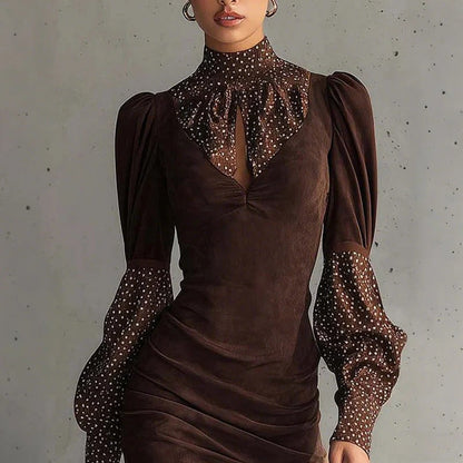 Luisa - Minivestido elegante con contrastes de lunares