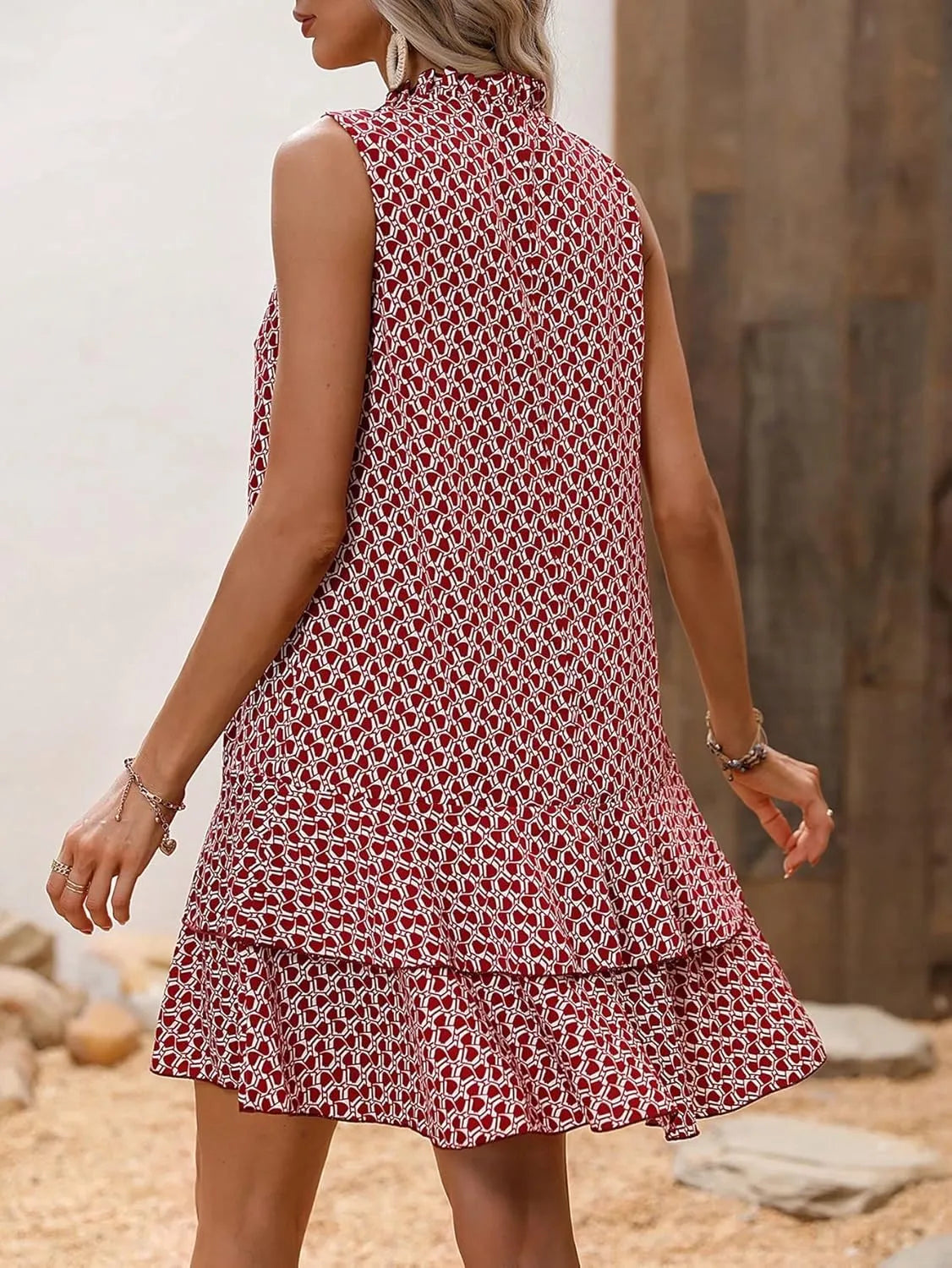 Candela - Vestido sin mangas con motivo elegante y caída ligera