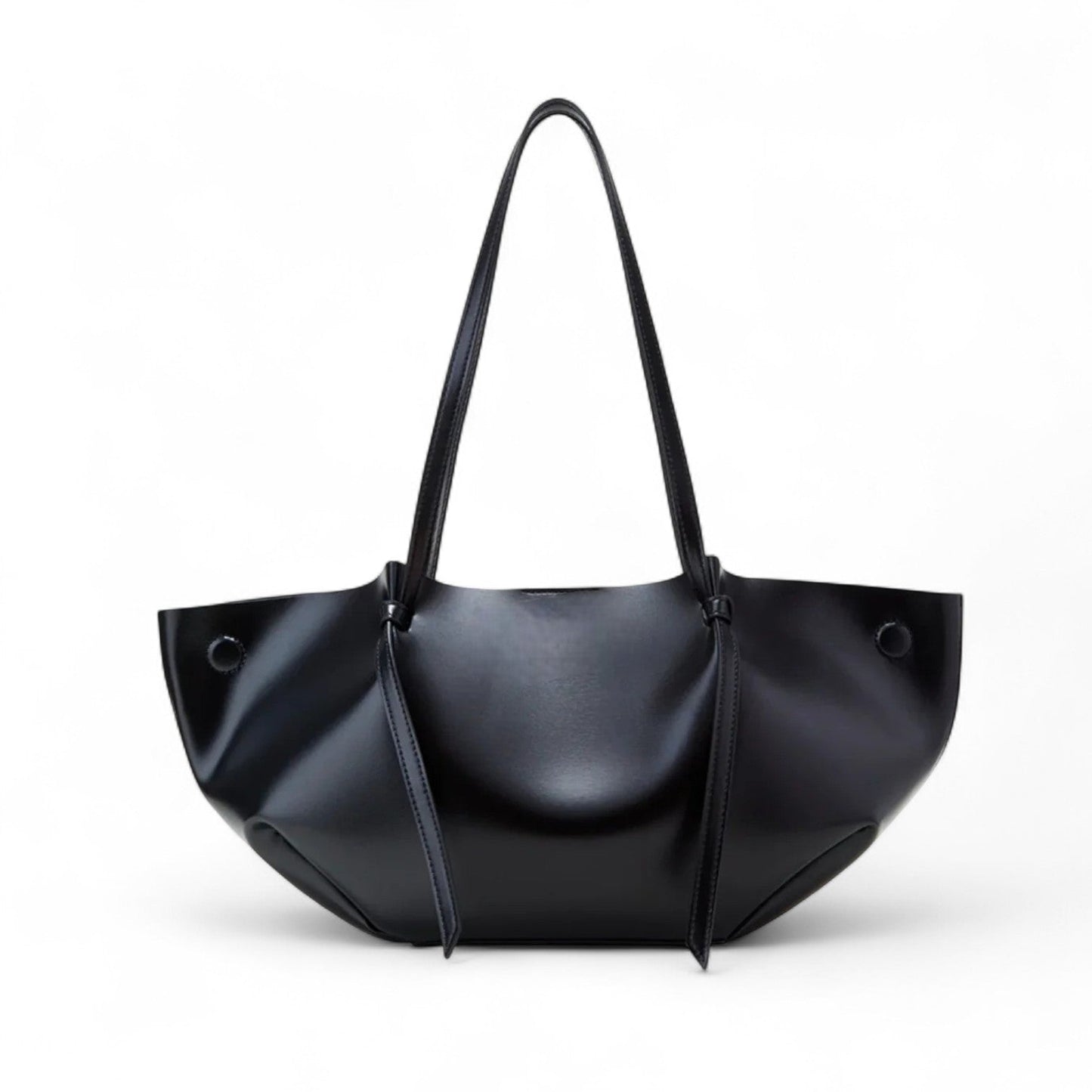 ANAE - Bolso en cuero liso elegante - Negro - CARMEN VELVET