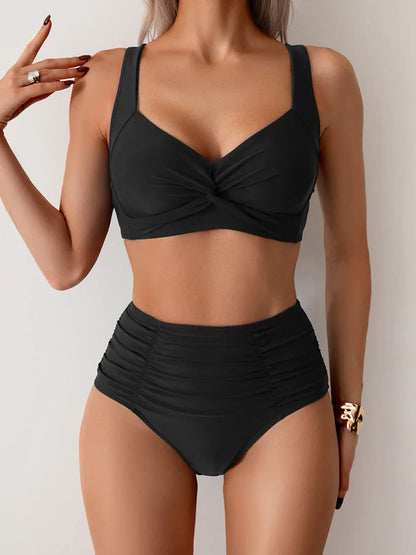 RICA - Bikini con escote envolvente y talle alto