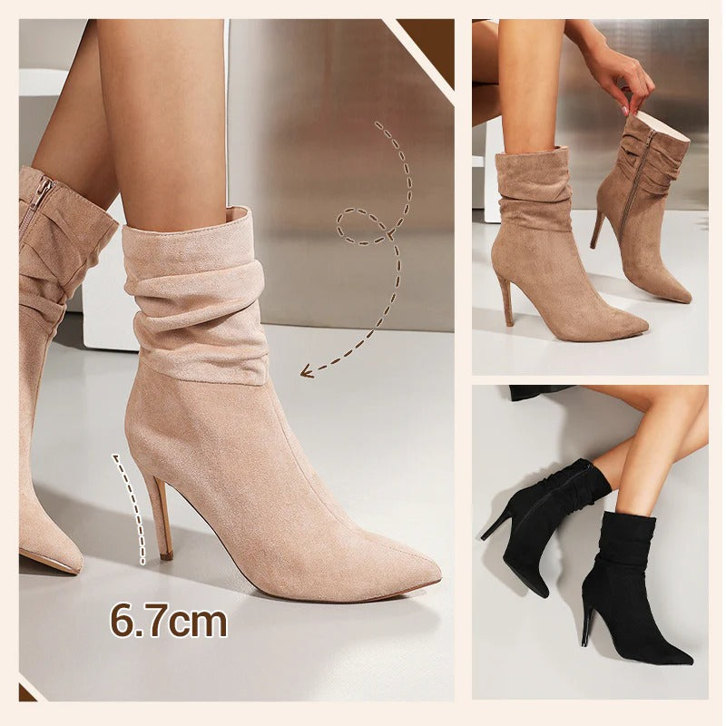 Elena - Botines de tacón fino con punta