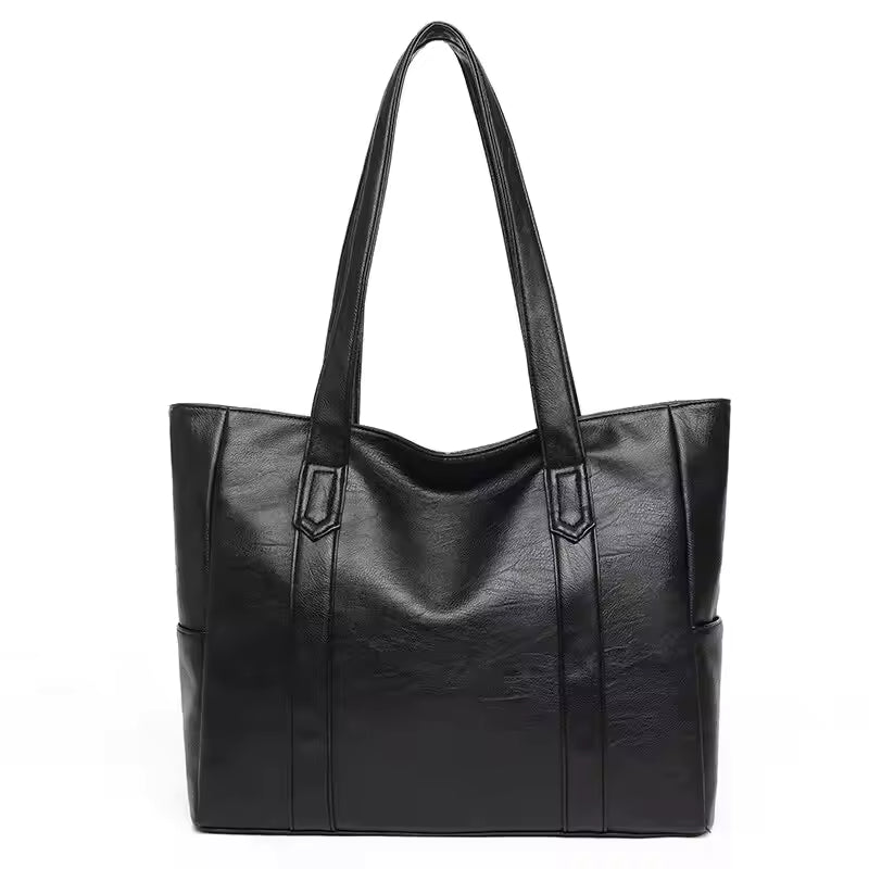 GAÏA - Bolso Grande hombro tote clásico - Negro - CARMEN VELVET