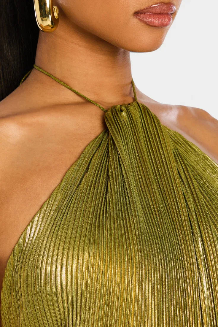 Celira - Vestido metalizado con espalda descubierta