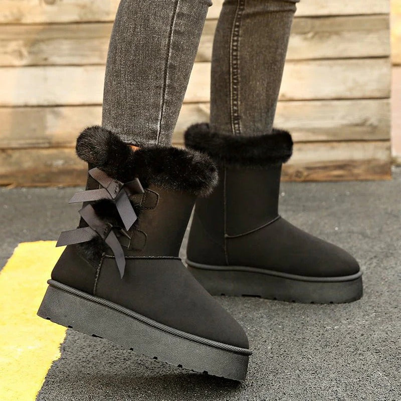 Carla - Botas de nieve con lazo y forro cálido
