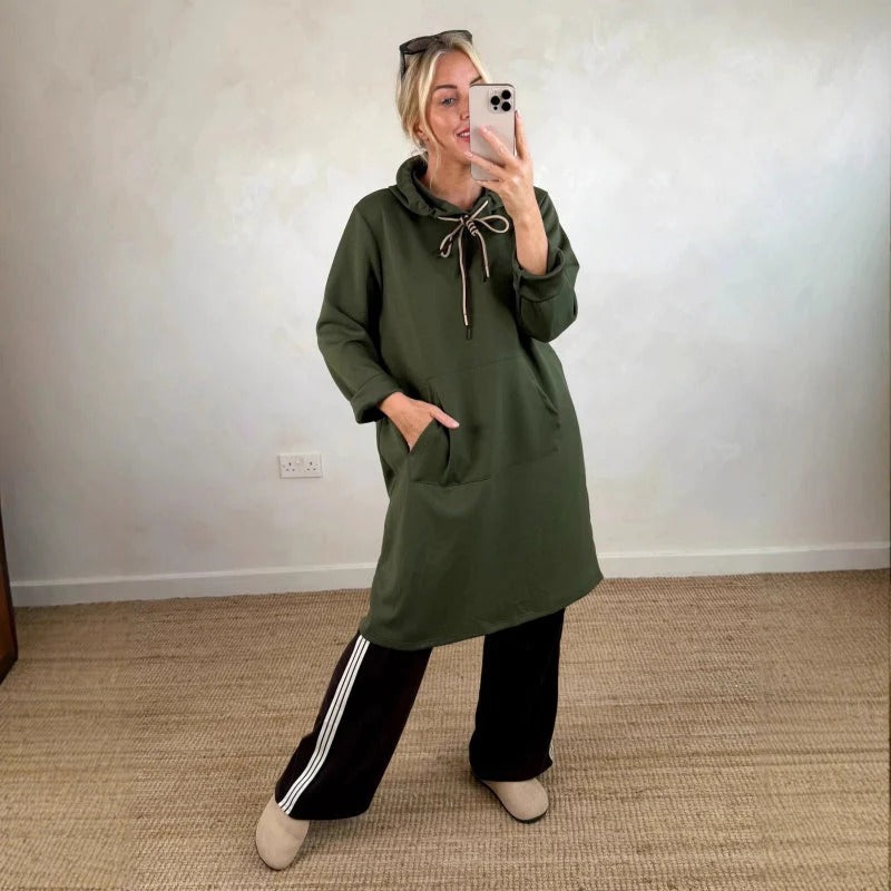 Julia - Sudadera larga oversized con capucha