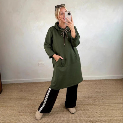 Julia - Sudadera larga oversized con capucha