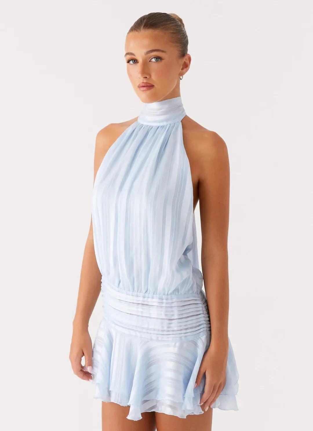 Valeria - Mini vestido de estilo diario con escote halter
