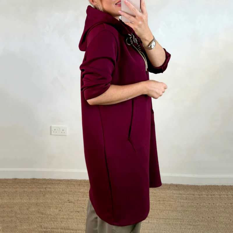 Julia - Sudadera larga oversized con capucha