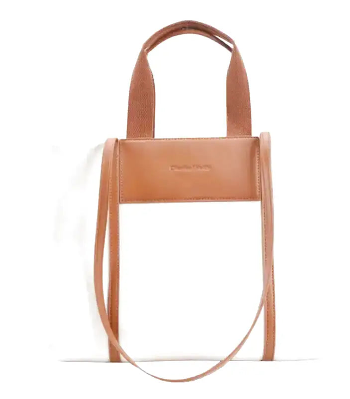 ISABELLE - Bolso Tote en lona bandolera - Marrón - CARMEN VELVET