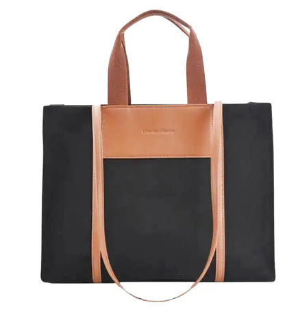 ISABELLE - Bolso Tote en lona bandolera - Negro - CARMEN VELVET