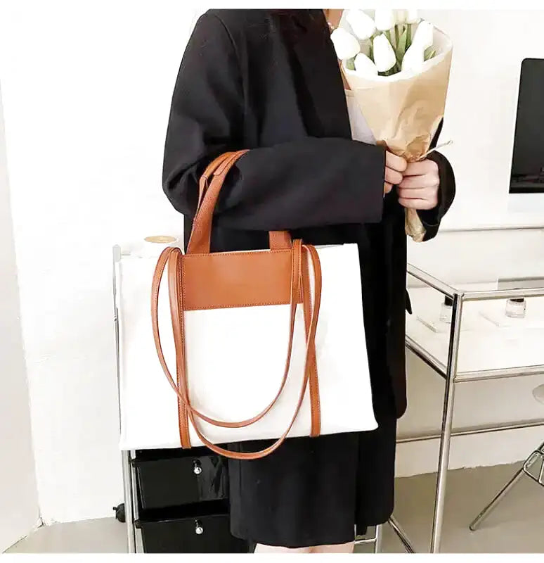ISABELLE - Bolso Tote en lona bandolera - CARMEN VELVET