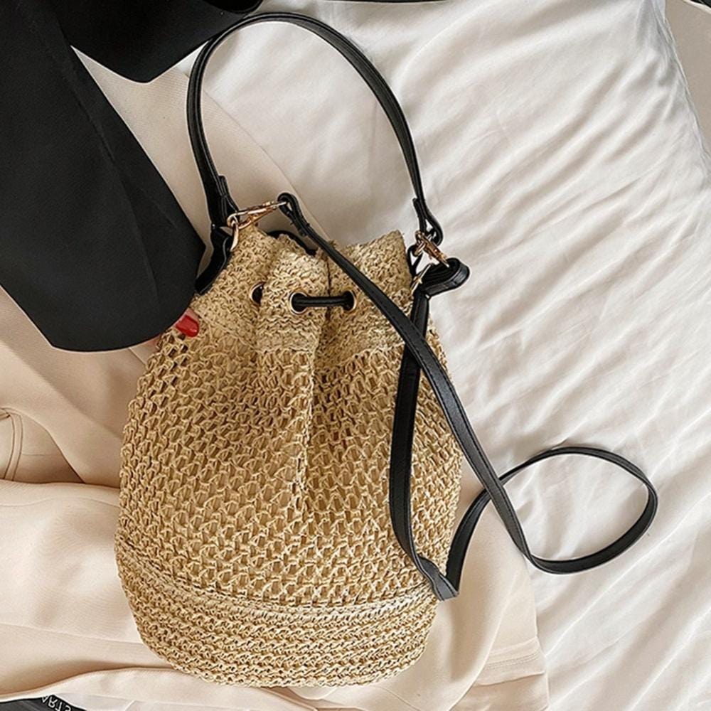 Amira - Sac seau en paille avec cordon — image 8