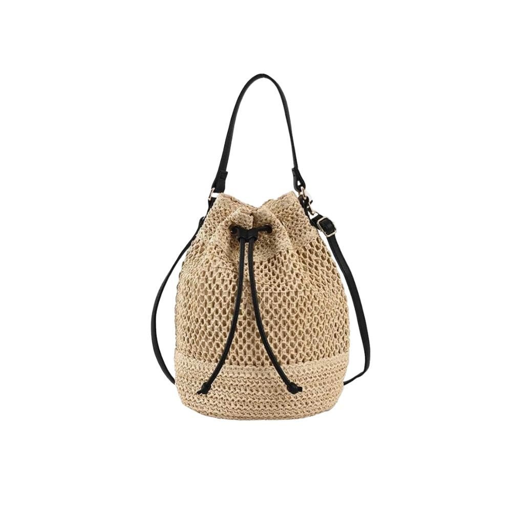 Amira - Bolso saco de paja con cordón | CARMEN VELVET