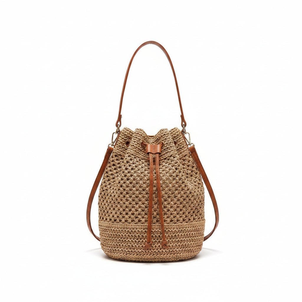 Amira - Sac seau en paille avec cordon — image 4