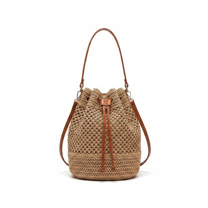 Amira - Sac seau en paille avec cordon — image 4