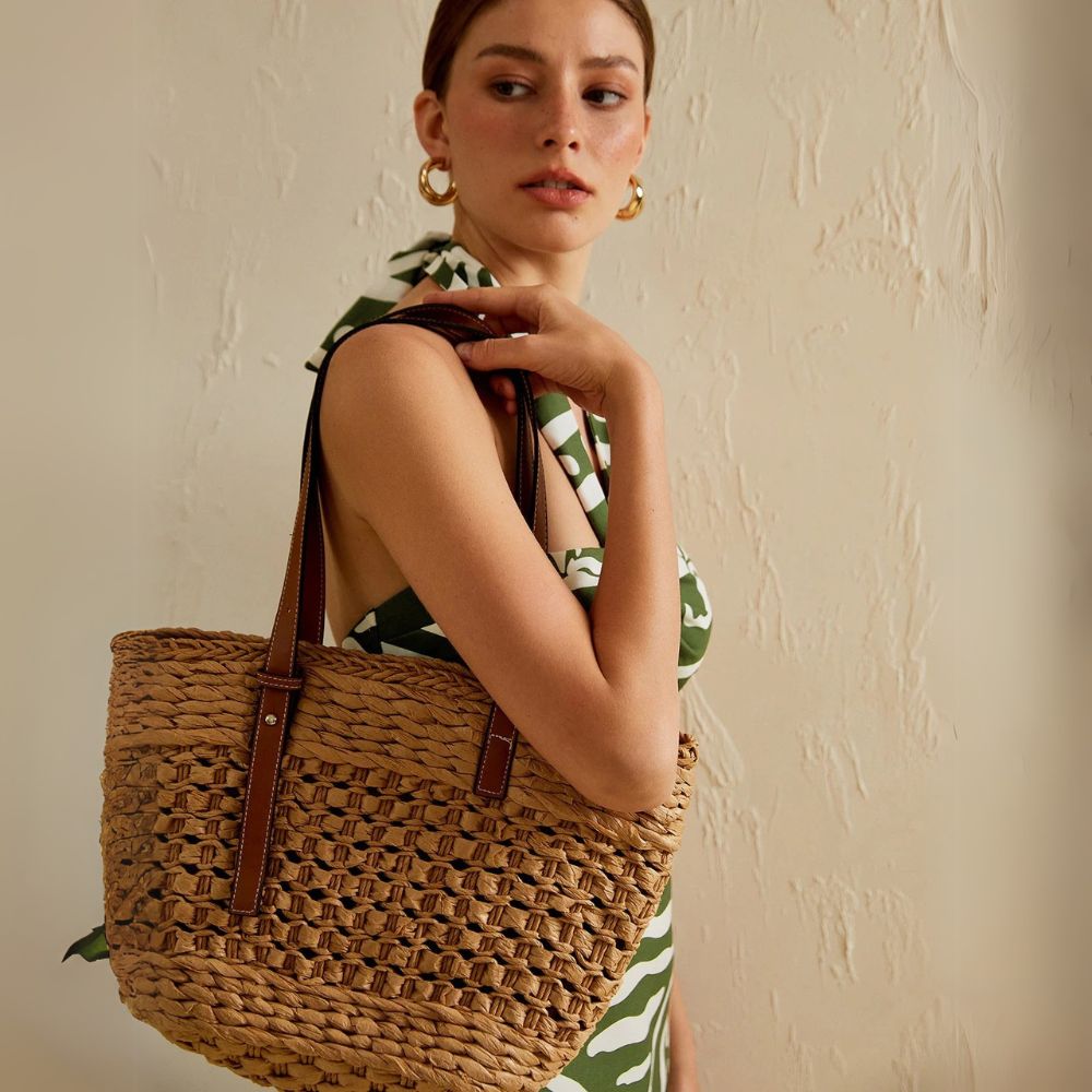 Brisa - Bolso shopper de paja con asas | CARMEN VELVET