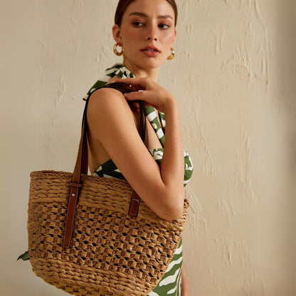 Brisa - Bolso shopper de paja con asas | CARMEN VELVET