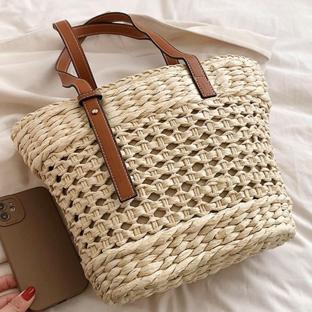 Brisa - Bolso shopper de paja con asas | CARMEN VELVET