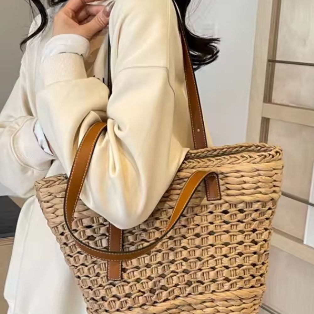 Brisa - Bolso shopper de paja con asas | CARMEN VELVET