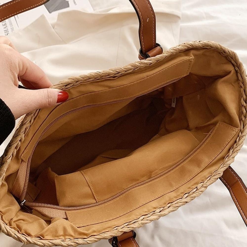 Brisa - Bolso shopper de paja con asas | CARMEN VELVET