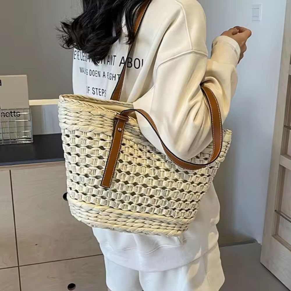 Brisa - Bolso shopper de paja con asas | CARMEN VELVET
