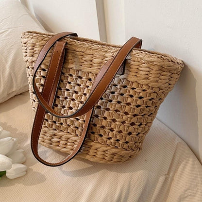 Brisa - Bolso shopper de paja con asas | CARMEN VELVET
