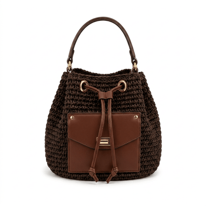 Lía - Bolso saco tejido con bolsillo frontal | CARMEN VELVET