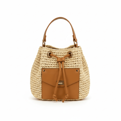 Lía - Bolso saco tejido con bolsillo frontal | CARMEN VELVET