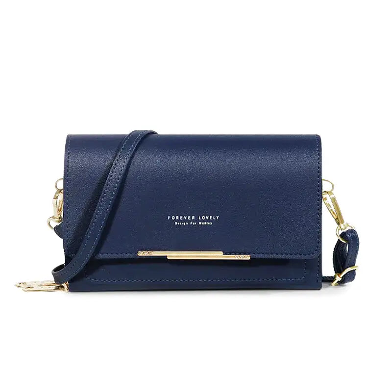 JUANA - Bolso Bandolera con solapa - Azul Oscuro - CARMEN VELVET