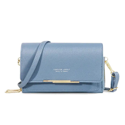JUANA - Bolso Bandolera con solapa - Azul - CARMEN VELVET