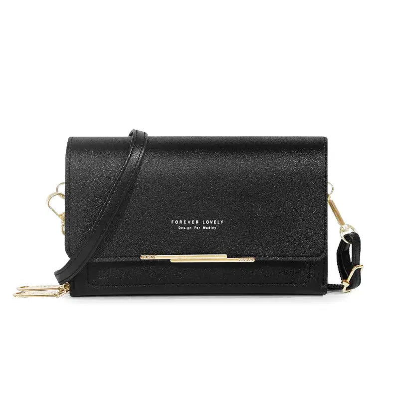 JUANA - Bolso Bandolera con solapa - Negro - CARMEN VELVET