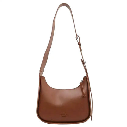 JULIE - Bolso Bandolera en cuero suave - Café - CARMEN VELVET