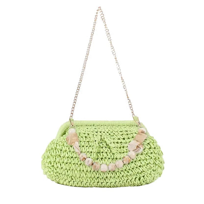 Aitana - Sac en paille avec coquillages et chaîne — image 8