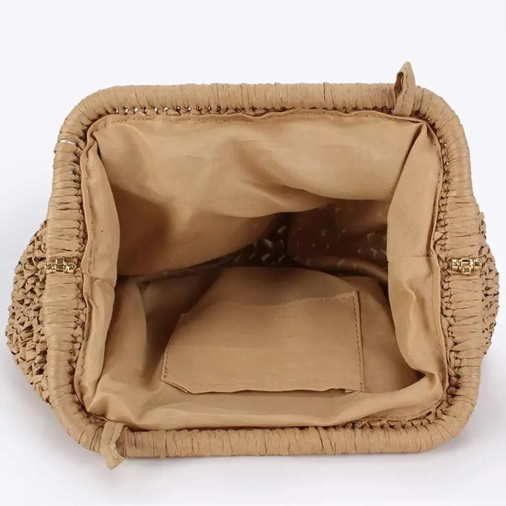Aitana - Sac en paille avec coquillages et chaîne — image 4