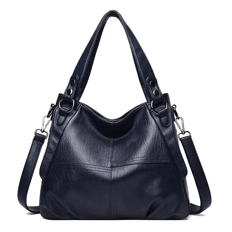 LEONOR - Bolso para el Día a Día de cuero con bandolera - Azul Oscuro - CARMEN VELVET
